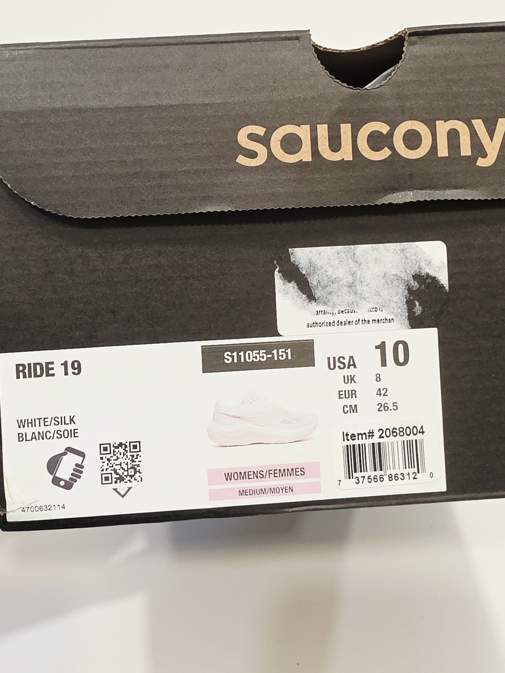 Saucony Ride 19 Women's White & Pink Running Shoes US Size 10 - Picture 8 of 8